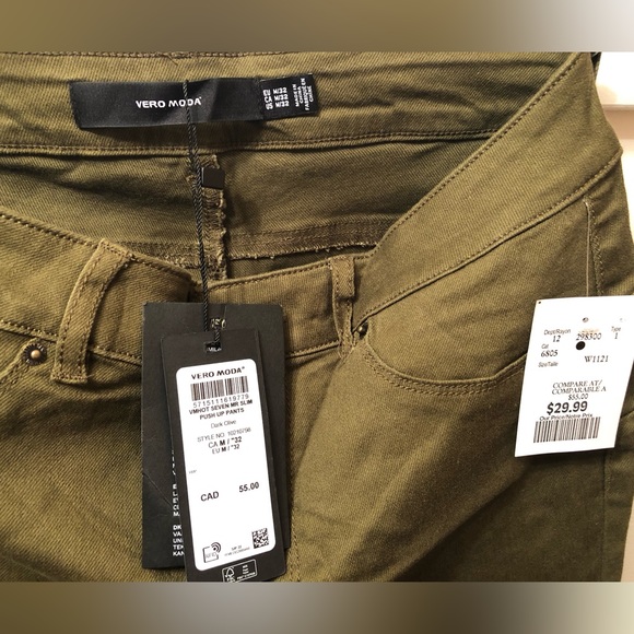 Dark Olive-Medium- High Rise Vero Moda jeans - Picture 2 of 3